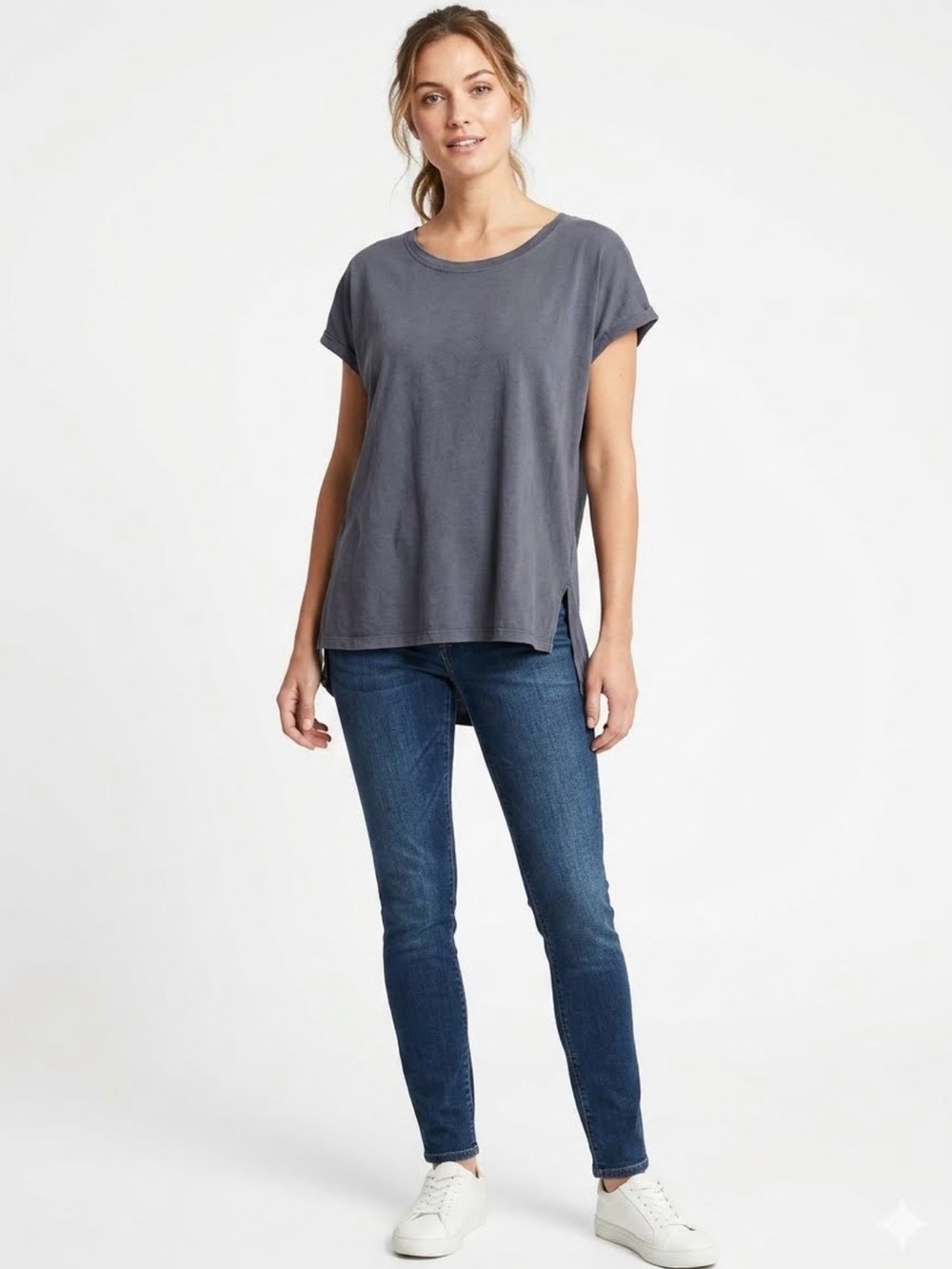Next Navy Blue Cap Sleeve Cotten T-shirt